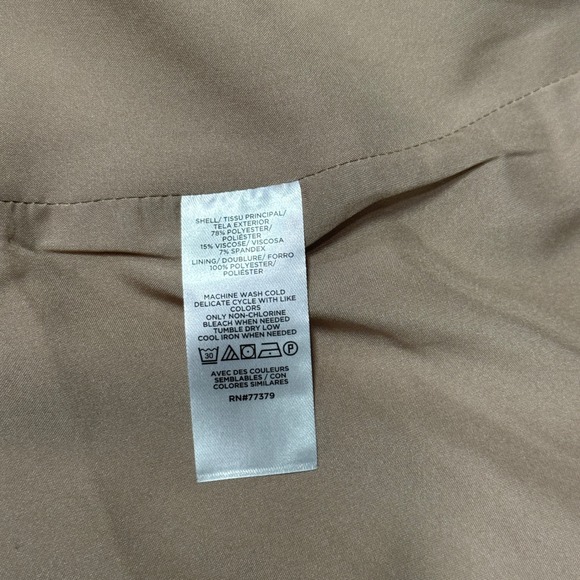 Ann Taylor Double Knit Suit Blazer Women Size 2 Beige Single Button - Picture 5 of 5